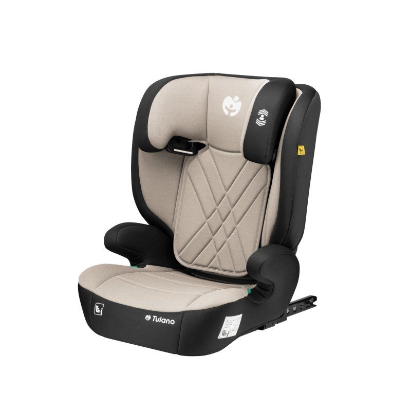 Tulano Scaun auto copii cu isofix 2in1 I-Size Joy 45 Beige 100-150 cm cu spatar detasabilcertificat ECE R129tetiera reglabila 14 pozitii sistem protectie impact lateral SIP2 parasolare auto incluse