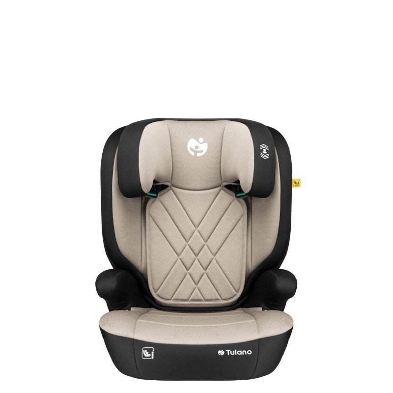 Tulano Scaun auto copii cu isofix 2in1 I-Size Joy 45 Beige 100-150 cm cu spatar detasabilcertificat ECE R129tetiera reglabila 14 pozitii sistem protectie impact lateral SIP2 parasolare auto incluse