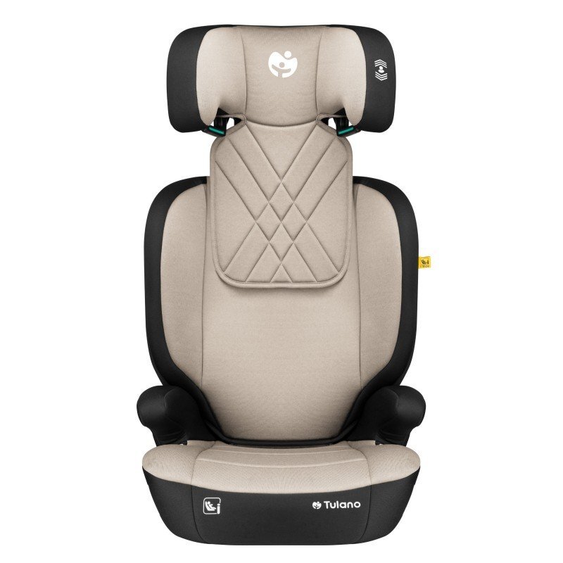 Tulano Scaun auto copii cu isofix 2in1 I-Size Joy 45 Beige 100-150 cm cu spatar detasabilcertificat ECE R129tetiera reglabila 14 pozitii sistem protectie impact lateral SIP2 parasolare auto incluse