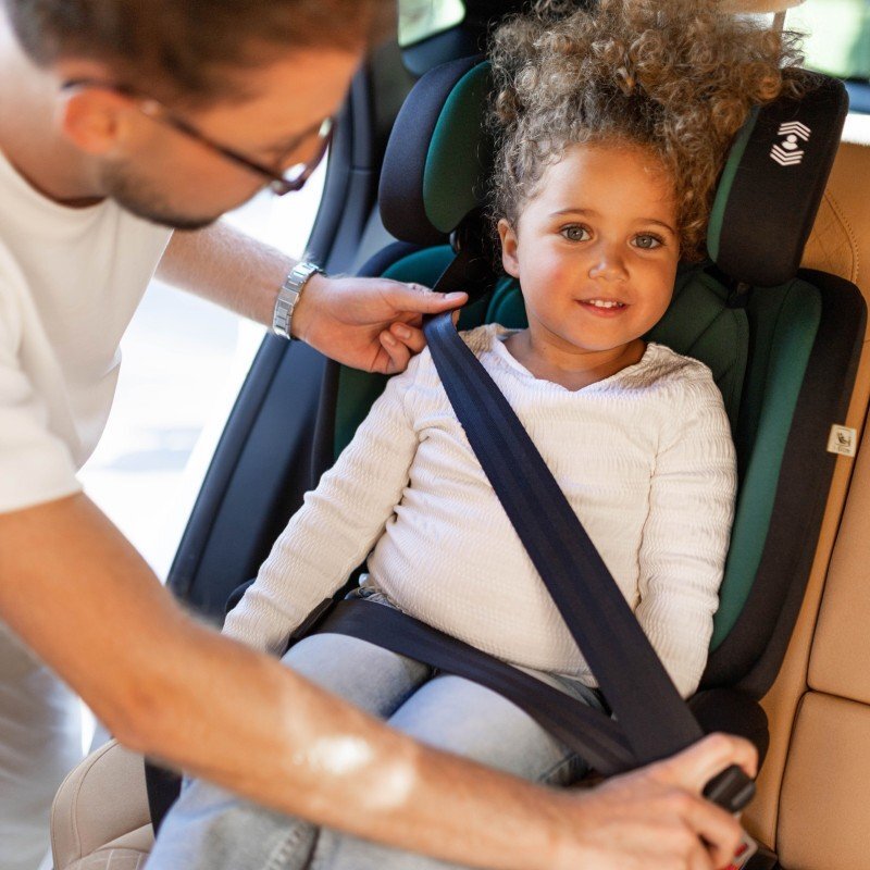 Tulano Scaun auto copii cu isofix 2in1 I-Size Joy 45 Green 100-150 cm cu spatar detasabilcertificat ECE R129tetiera reglabila 14 pozitii sistem protectie impact lateral SIP2 parasolare auto incluse