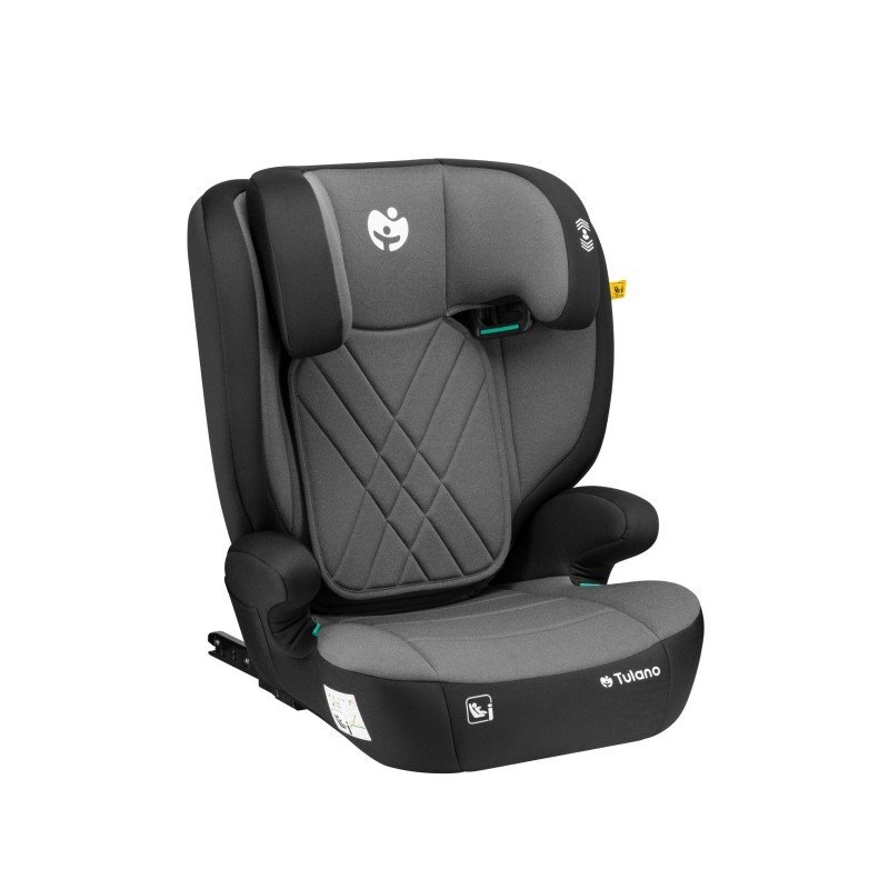 Tulano Scaun auto copii cu isofix 2in1 I-Size Joy 45 Grey 100-150 cm cu spatar detasabilcertificat ECE R129tetiera reglabila 14 pozitii sistem protectie impact lateral SIP2 parasolare auto incluse