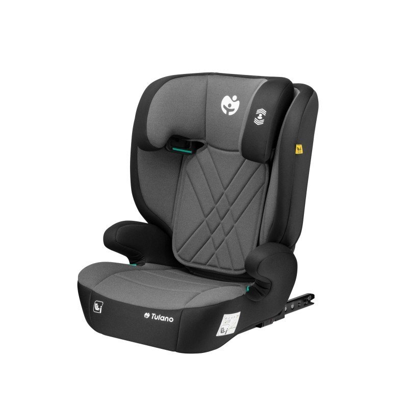Tulano Scaun auto copii cu isofix 2in1 I-Size Joy 45 Grey 100-150 cm cu spatar detasabilcertificat ECE R129tetiera reglabila 14 pozitii sistem protectie impact lateral SIP2 parasolare auto incluse