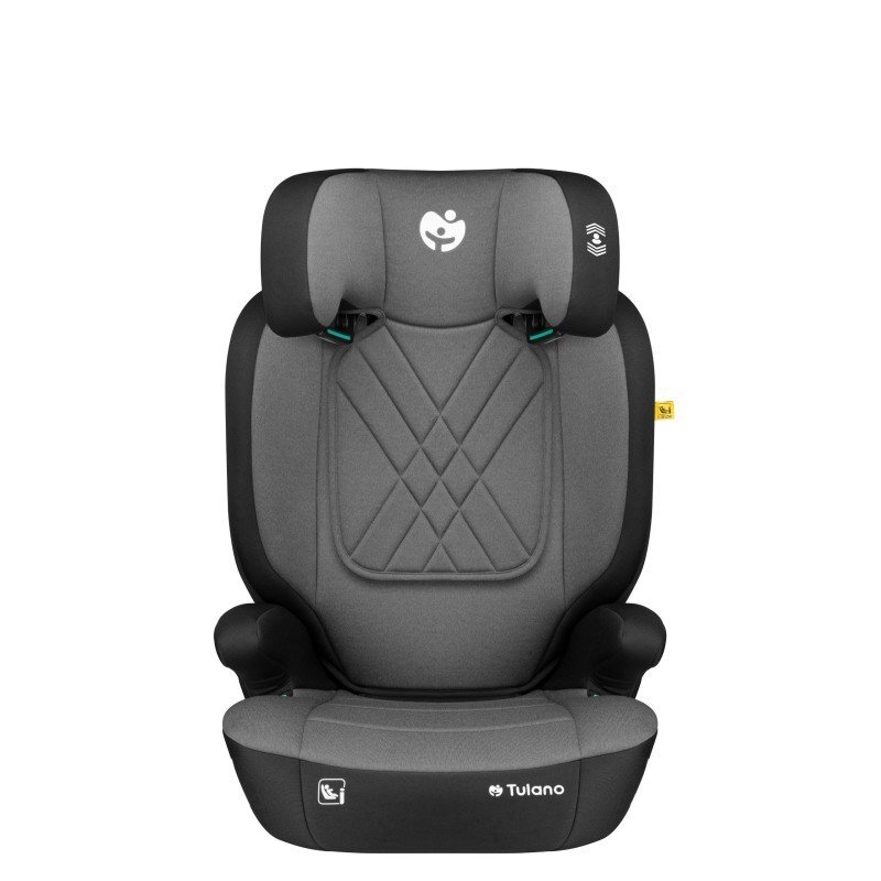 Tulano Scaun auto copii cu isofix 2in1 I-Size Joy 45 Grey 100-150 cm cu spatar detasabilcertificat ECE R129tetiera reglabila 14 pozitii sistem protectie impact lateral SIP2 parasolare auto incluse