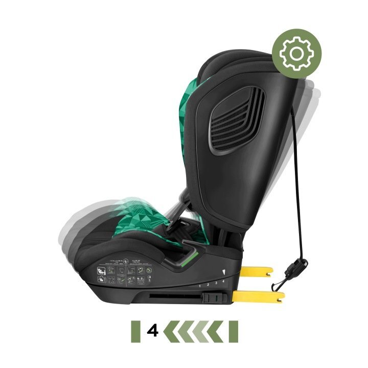 Tulano Scaun auto copii cu isofix Zooma 55 BlackGreen i-Size 76-150 cmSIP GuardFixstructura pliabila compatibila aviontetiera cu spuma de memorie si inaltime reglabila4 pozitii inclinare spatargeanta inclusa