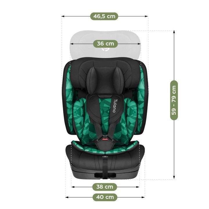 Tulano Scaun auto copii cu isofix Zooma 55 BlackGreen i-Size 76-150 cmSIP GuardFixstructura pliabila compatibila aviontetiera cu spuma de memorie si inaltime reglabila4 pozitii inclinare spatargeanta inclusa