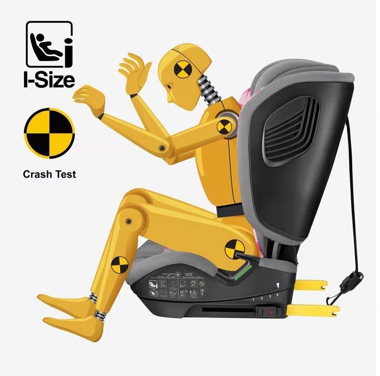Tulano Scaun auto copii cu isofix Zooma 55 GreyPink i-Size 76-150 cmSIP GuardFixstructura pliabila compatibila aviontetiera cu spuma de memorie si inaltime reglabila4 pozitii inclinare spatargeanta inclusa