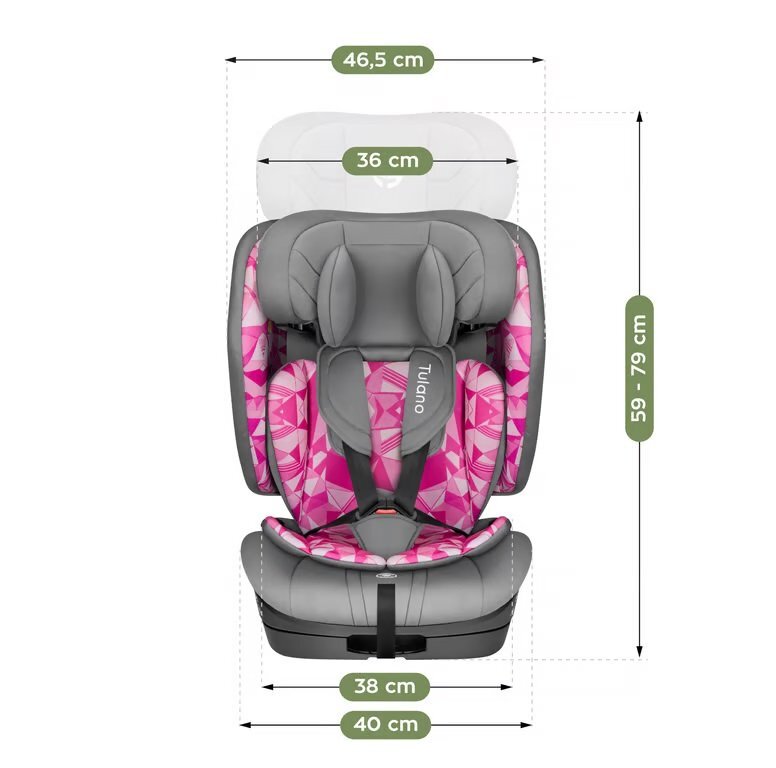 Tulano Scaun auto copii cu isofix Zooma 55 GreyPink i-Size 76-150 cmSIP GuardFixstructura pliabila compatibila aviontetiera cu spuma de memorie si inaltime reglabila4 pozitii inclinare spatargeanta inclusa