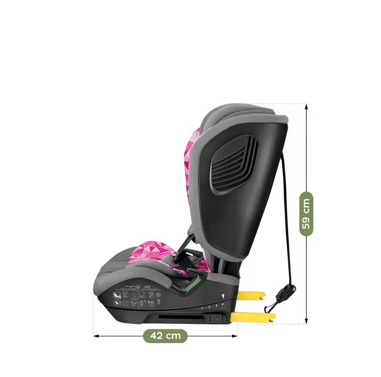 Tulano Scaun auto copii cu isofix Zooma 55 GreyPink i-Size 76-150 cmSIP GuardFixstructura pliabila compatibila aviontetiera cu spuma de memorie si inaltime reglabila4 pozitii inclinare spatargeanta inclusa