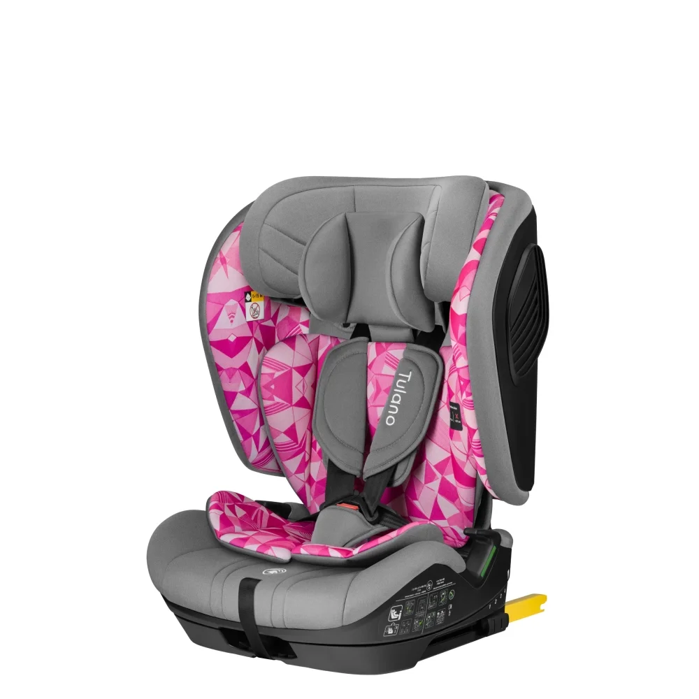 Tulano Scaun auto copii cu isofix Zooma 55 GreyPink i-Size 76-150 cmSIP GuardFixstructura pliabila compatibila aviontetiera cu spuma de memorie si inaltime reglabila4 pozitii inclinare spatargeanta inclusa