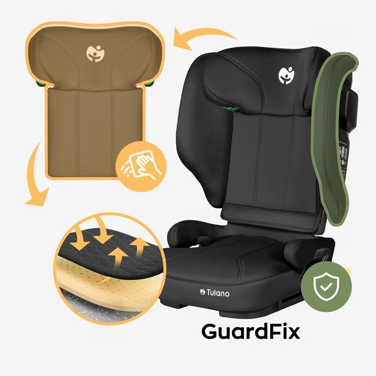 Tulano Scaun auto copii Joy 55 Black I-Size 100-150 cmsistem integrat SIP GuardFixdesign pliabilfixare cu isofixspatar reglabilparasolar incorporattetiera reglabila cu spuma de memorie