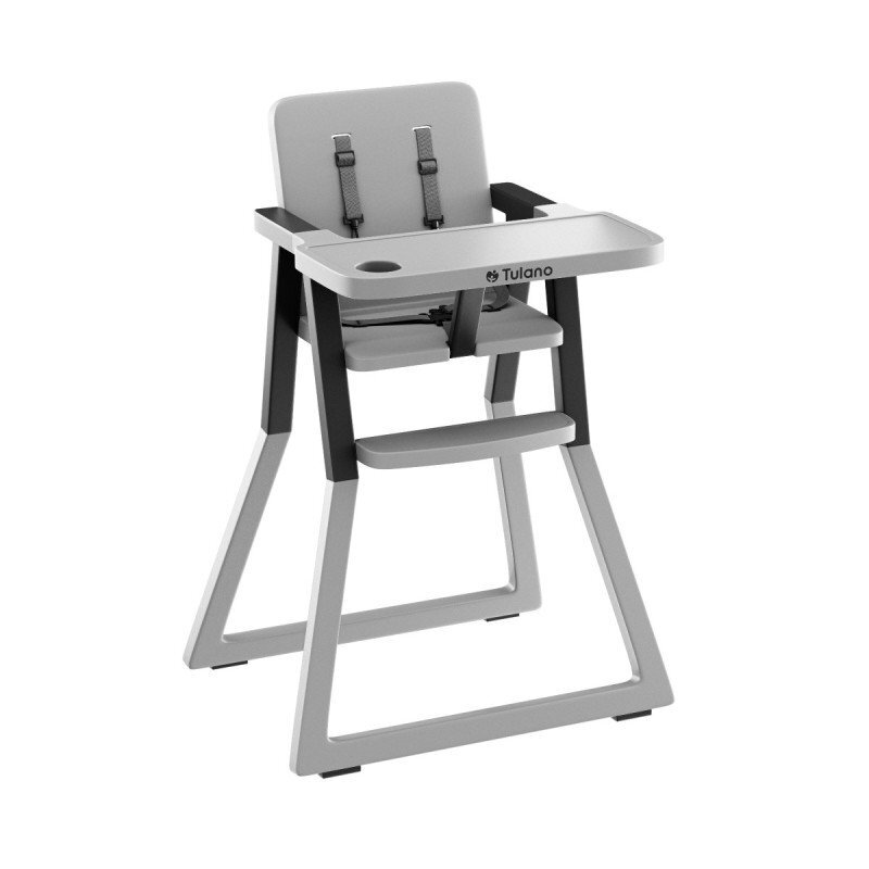 Tulano Scaun de masa copii Morsel 25 GreyBlack pliabil ultra compact 9cm tavita reglabila centuri de siguranta greutate admisa 15 kg