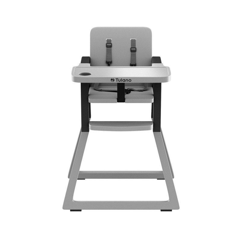 Tulano Scaun de masa copii Morsel 25 GreyBlack pliabil ultra compact 9cm tavita reglabila centuri de siguranta greutate admisa 15 kg