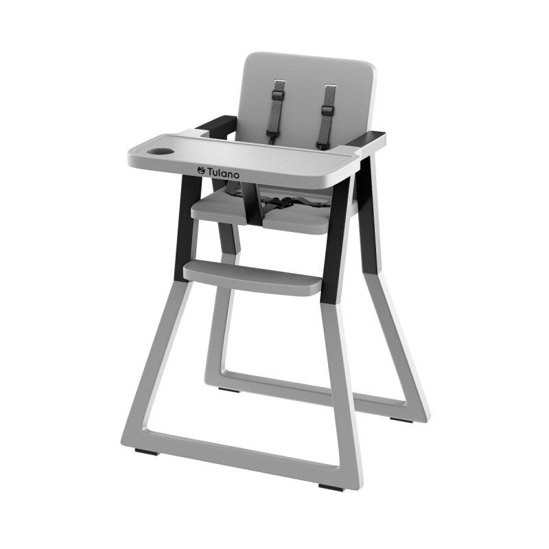 Tulano Scaun de masa copii Morsel 25 GreyBlack pliabil ultra compact 9cm tavita reglabila centuri de siguranta greutate admisa 15 kg
