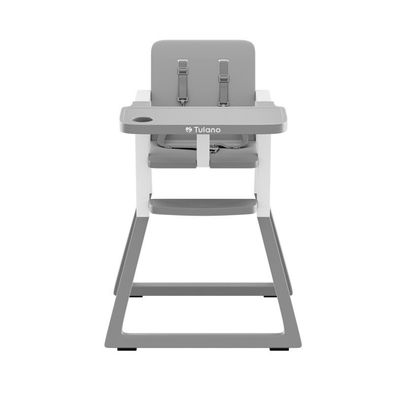 Tulano Scaun de masa copii Morsel 25 GreyWhite pliabil ultra compact 9cm tavita reglabila centuri de siguranta greutate admisa 15 kg