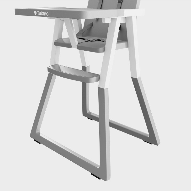 Tulano Scaun de masa copii Morsel 25 GreyWhite pliabil ultra compact 9cm tavita reglabila centuri de siguranta greutate admisa 15 kg