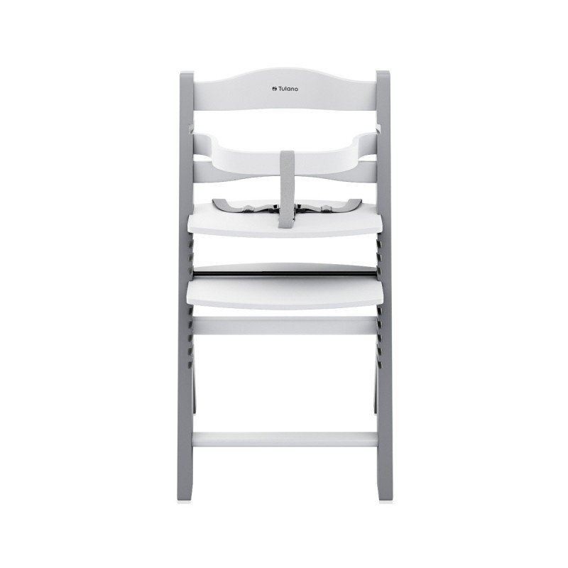 Tulano Scaun de masa copii multifunctional 4-in-1 Morsel 40 GreyWhite structura din lemn rezistent11 nivele de inaltime tavita dublarecomandat 6luni-12 anigreutate admisa 40 kg