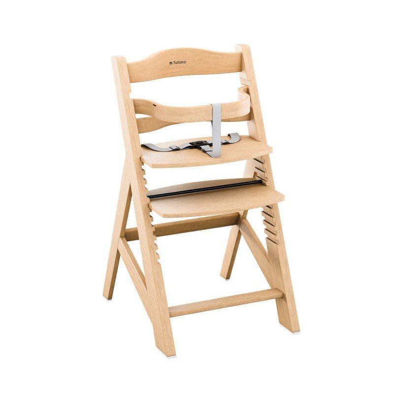 Tulano Scaun de masa copii multifunctional 4-in-1 Morsel 40 Natural structura din lemn rezistent11 nivele de inaltime tavita dublarecomandat 6luni-12 anigreutate admisa 40 kg