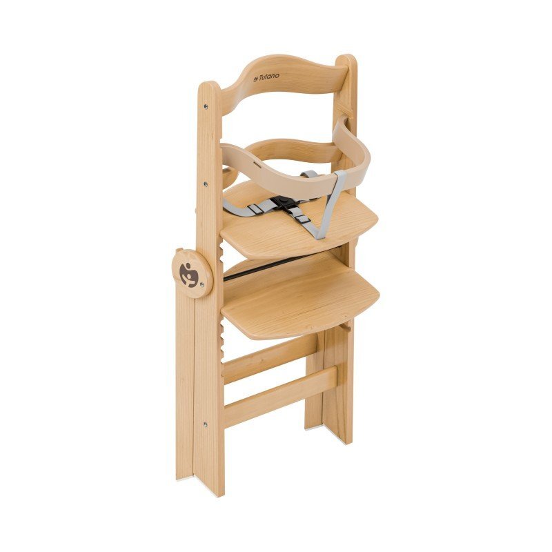 Tulano Scaun de masa copii multifunctional 4-in-1 Morsel 45 Natural structura din lemn rezistentpliabil9 nivele de inaltime tavita dublarecomandat 6luni-12 anigreutate admisa 40 kg