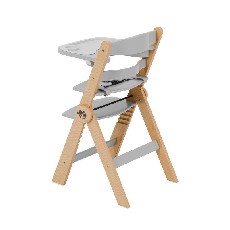 Tulano Scaun de masa copii multifunctional 4-in-1 Morsel 45 NaturalGrey structura din lemn rezistentpliabil9 nivele de inaltime tavita dublarecomandat 6luni-12 anigreutate admisa 40 kg