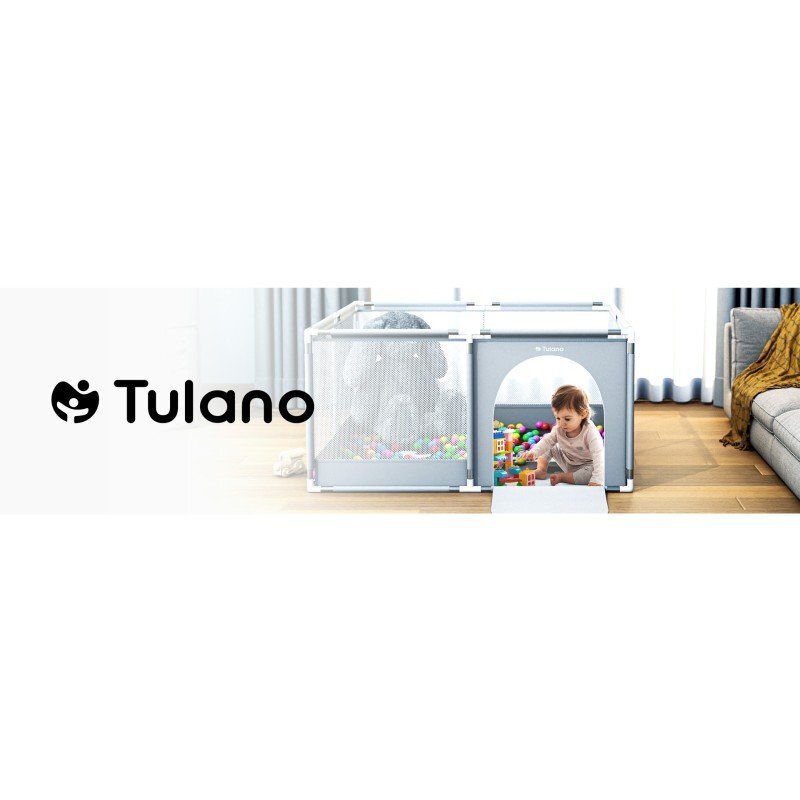 Tulano Tarc de joaca copii Cozy 20 Grey 130x130x65cmutilizare interiorexterior cadru metalic usa cu fermoar husa din plasa respirabila colturi rotunjite ventuze anti-alunecare geanta transport inclusa