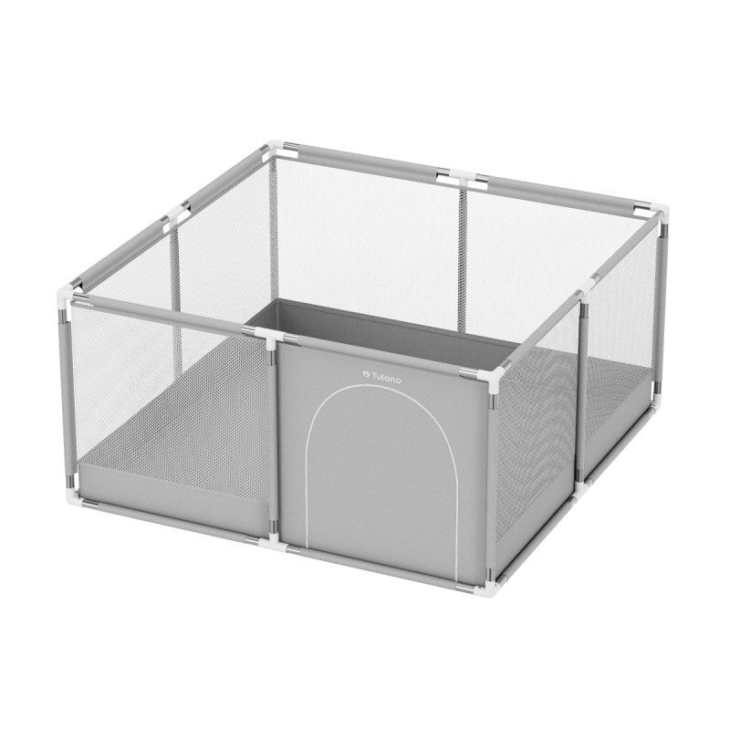 Tulano Tarc de joaca copii Cozy 20 Grey 130x130x65cmutilizare interiorexterior cadru metalic usa cu fermoar husa din plasa respirabila colturi rotunjite ventuze anti-alunecare geanta transport inclusa