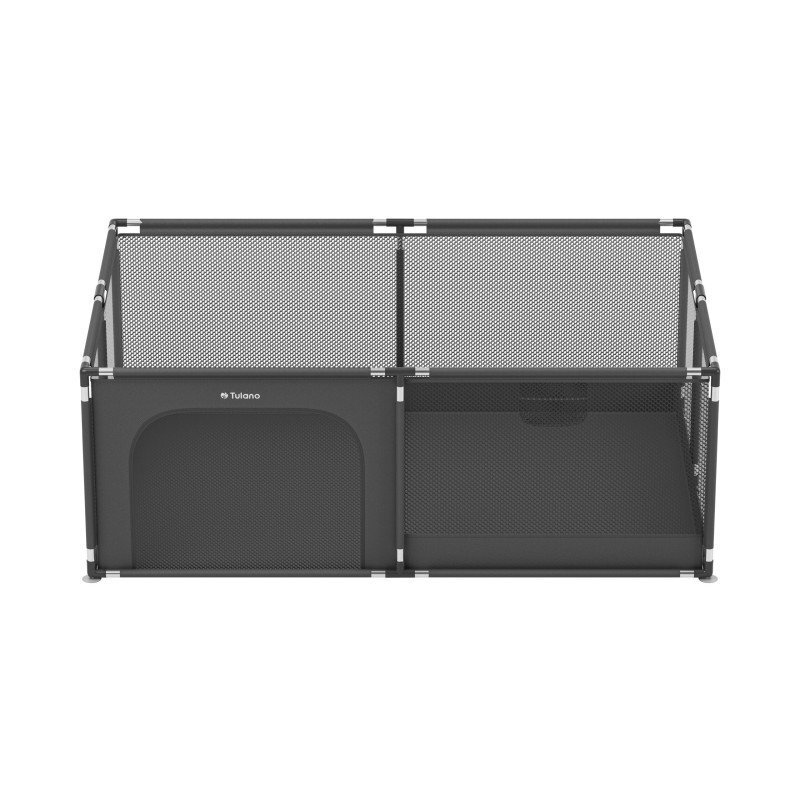 Tulano Tarc de joaca copii Cozy 22 Graphite 120x180x66cmutilizare interiorexterior cadru metalic usa cu fermoar husa din plasa respirabila colturi rotunjite ventuze anti-alunecare geanta transport inclusa