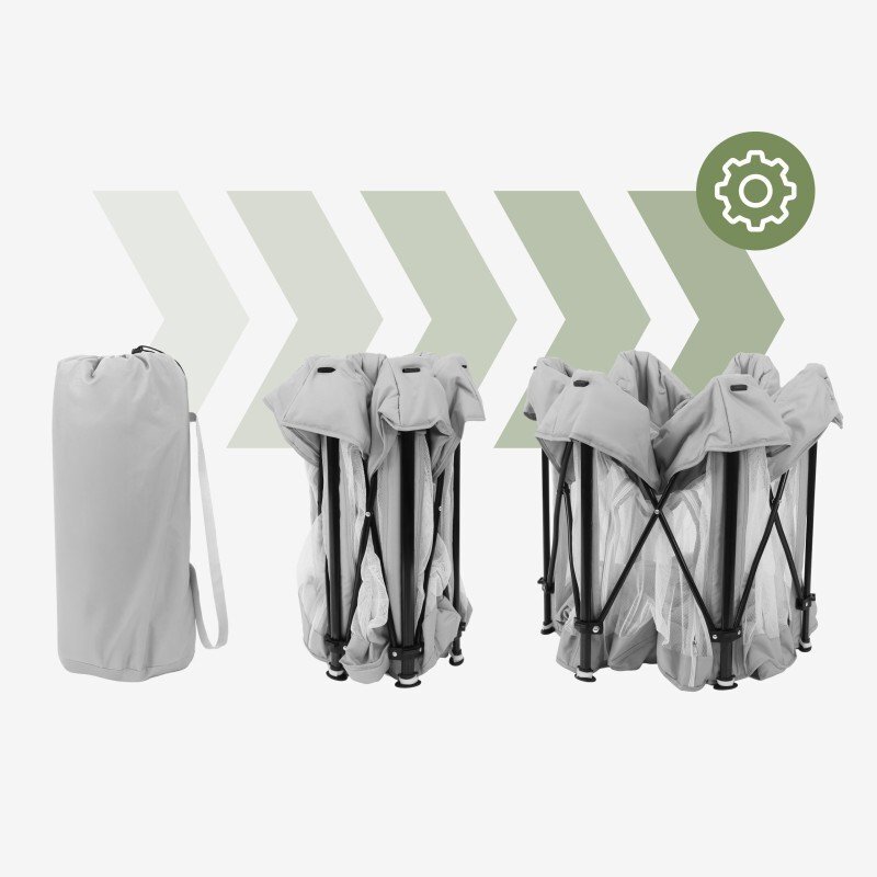 Tulano Tarc de joaca pliabil pentru copii Cozy 30 Grey utilizare interiorexterior usa cu fermoarpereti din plasa respirabila geanta transport