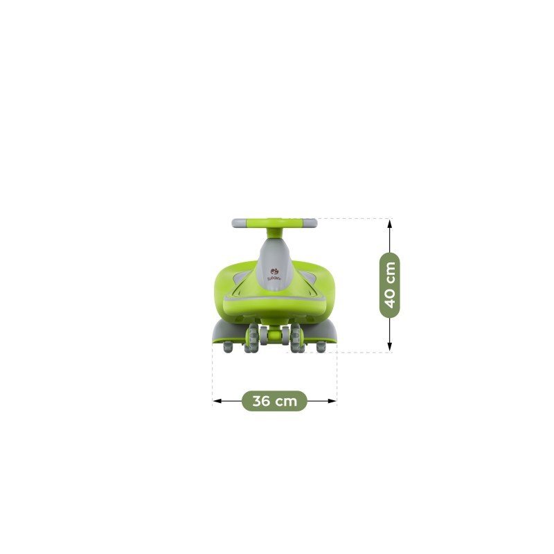 Tulano Vehicul copii Plasmacar gravitational Focus 55 Green cu remorcaroti luminoasepanou muzicalsezut confortabilgreutate admisa 100 kg