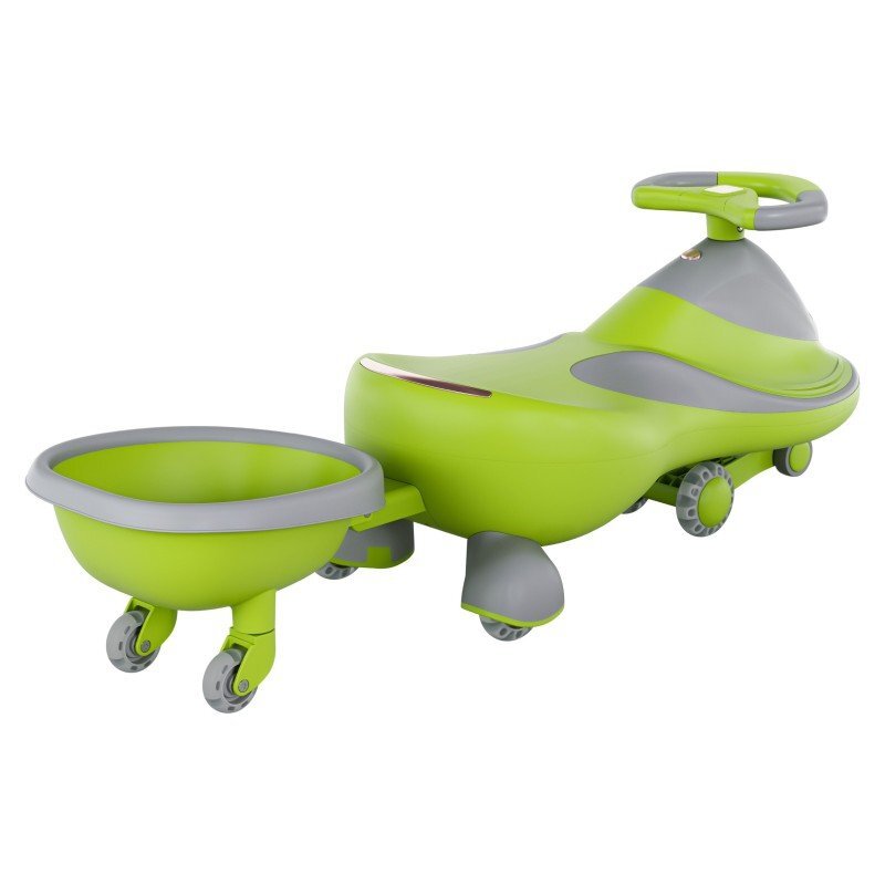 Tulano Vehicul copii Plasmacar gravitational Focus 55 Green cu remorcaroti luminoasepanou muzicalsezut confortabilgreutate admisa 100 kg