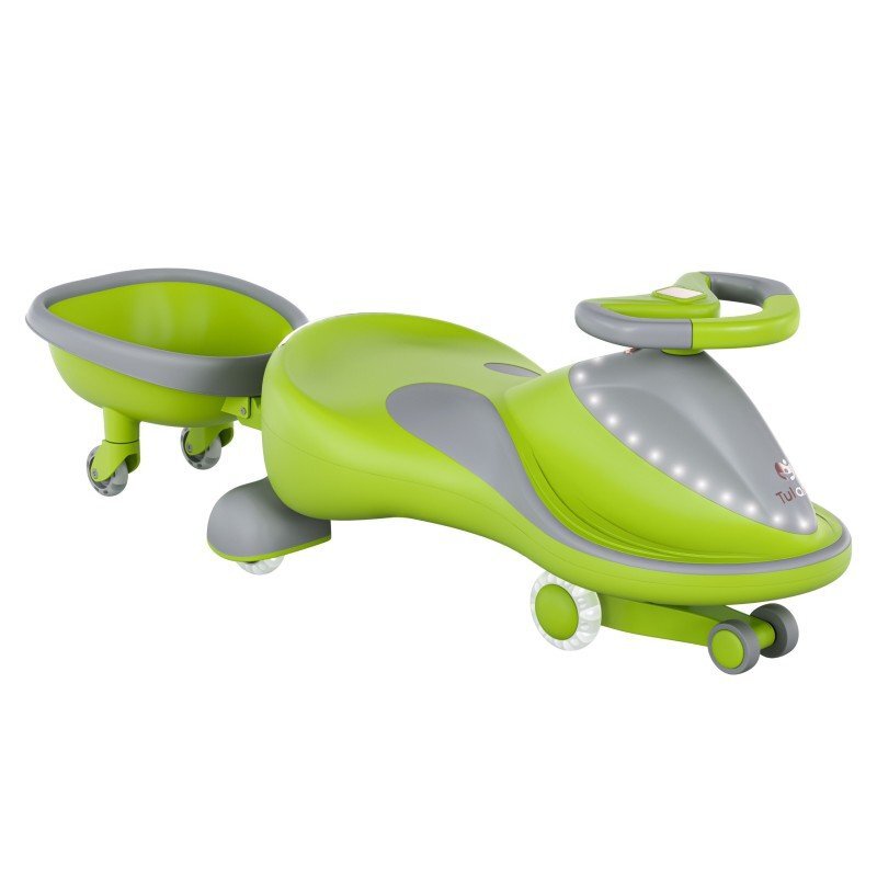 Tulano Vehicul copii Plasmacar gravitational Focus 55 Green cu remorcaroti luminoasepanou muzicalsezut confortabilgreutate admisa 100 kg