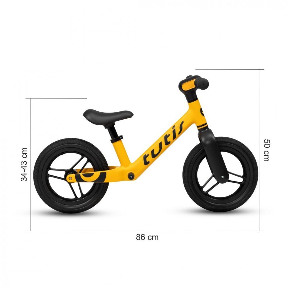 Tutis Bicicleta pentru copii fara pedale Albastru 12 inch cu sezut reglabil si suport picioare recomandata copiilor cu o inaltime de 90-115 cm scaun reglabil pe inaltime