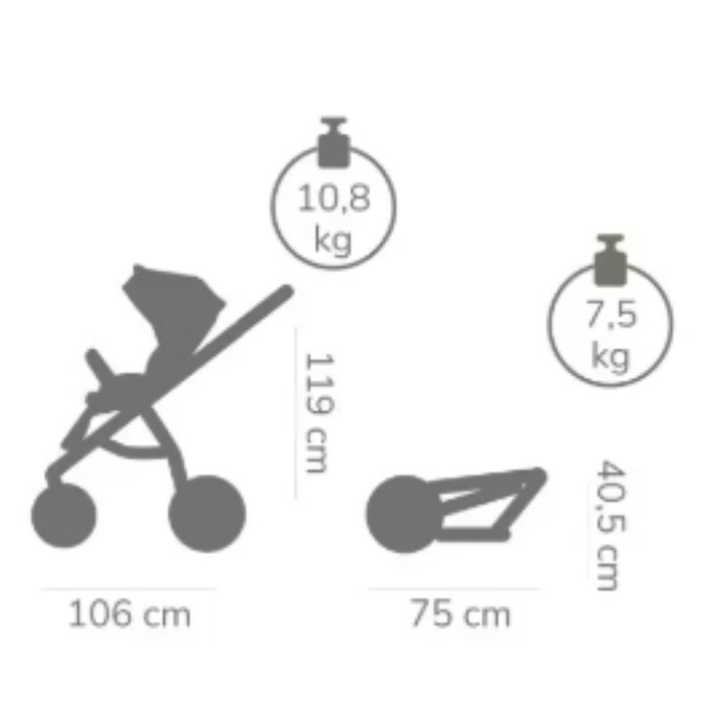 Tutis Carucior 2 in 1 Mio 3+ Olive 025 din piele sezut reversibil amortizoare duble maner reglabil accesorii incluse