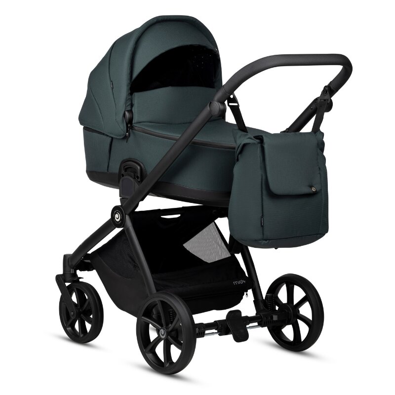 Tutis Carucior 2 in 1 Mio 3+ Pacific Green 240 din piele sezut reversibil amortizoare duble maner reglabil accesorii incluse