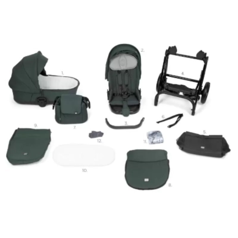 Tutis Carucior 2 in 1 Mio 3+ Sage 039 din piele sezut reversibil amortizoare duble maner reglabil accesorii incluse