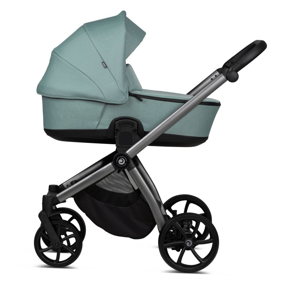 Tutis Carucior 2 in 1 Mio 3+ Turquoise 243 din piele sezut reversibil amortizoare duble maner reglabil accesorii incluse