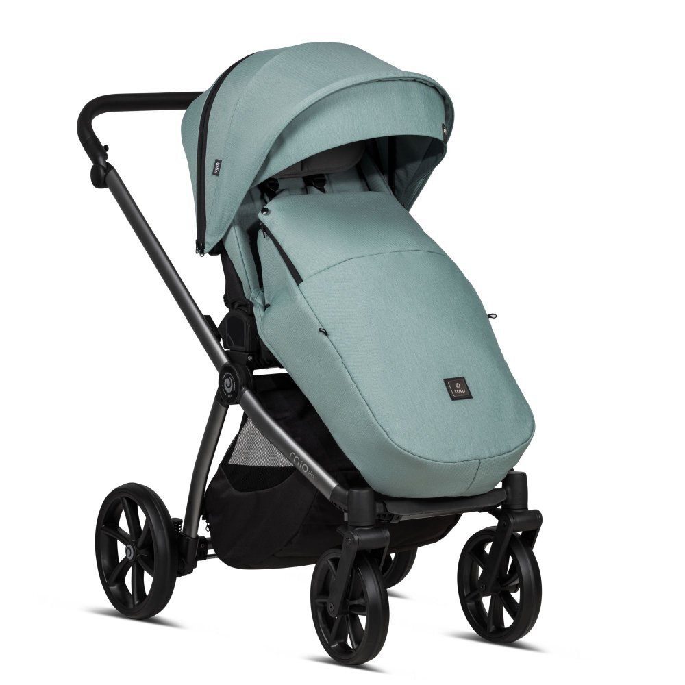 Tutis Carucior 2 in 1 Mio 3+ Turquoise 243 din piele sezut reversibil amortizoare duble maner reglabil accesorii incluse