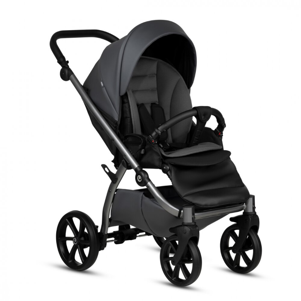 Tutis Carucior 2 in 1 Uno 5+ Licorice 166 din piele ecologica sezut reversibil spatar reglabil roti cu blocare bara detasabila accesorii incluse