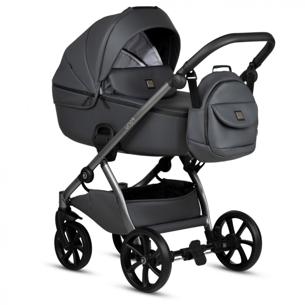 Tutis Carucior 2 in 1 Uno 5+ Licorice 166 din piele ecologica sezut reversibil spatar reglabil roti cu blocare bara detasabila accesorii incluse