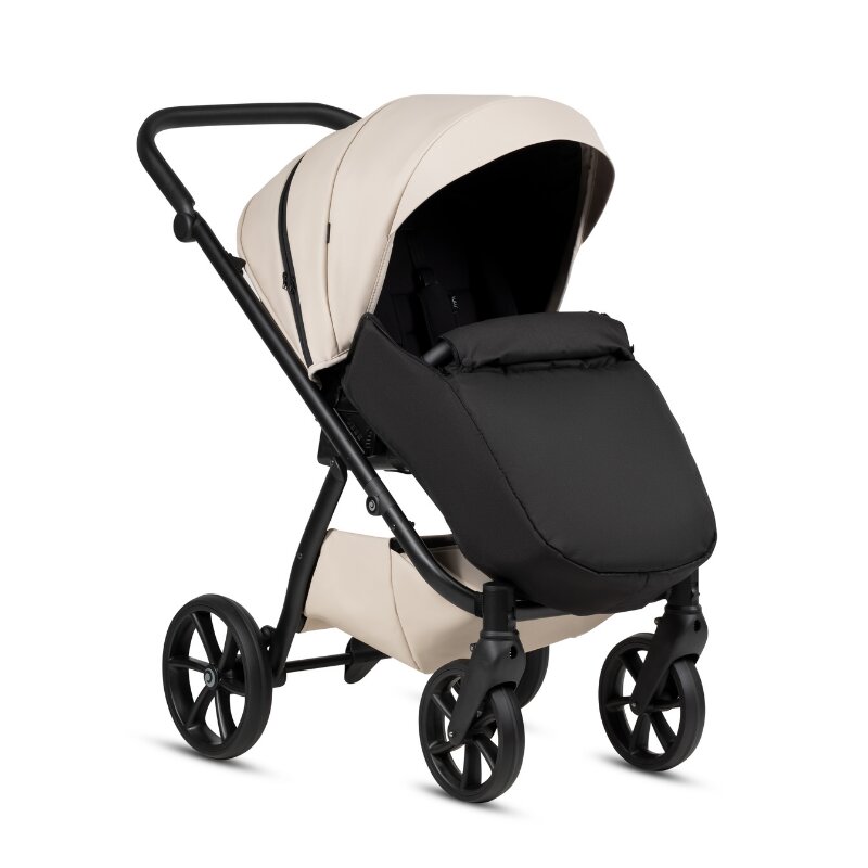 Tutis Carucior 2 in 1 Uno 6+ Latte 151 din piele sezut reversibil spatar reglabil cadru din aluminiu amortizoare roti cu blocare greutate admisa 22 kg