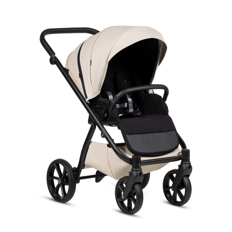 Tutis Carucior 2 in 1 Uno 6+ Latte 151 din piele sezut reversibil spatar reglabil cadru din aluminiu amortizoare roti cu blocare greutate admisa 22 kg