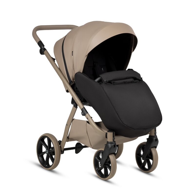 Tutis Carucior 2 in 1 Uno 6+ Nocciola 185 din piele sezut reversibil spatar reglabil cadru din aluminiu amortizoare roti cu blocare greutate admisa 22 kg