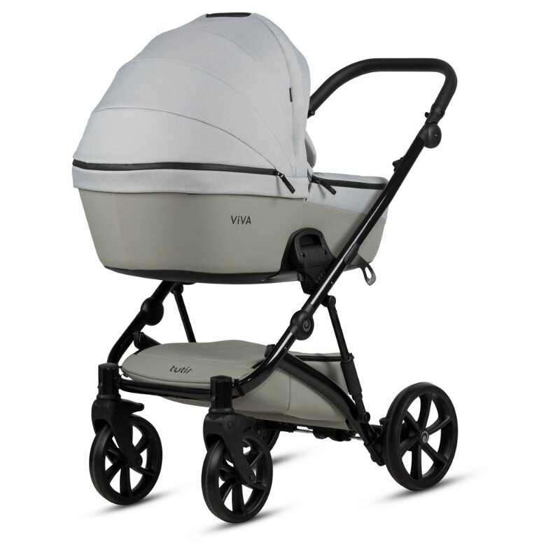 Tutis Carucior 2 in 1 Viva 5+ Crystal 058 din piele ecologica sezut reversibil spatar reglabil roti cu blocare bara detasabila accesorii incluse