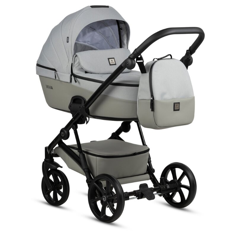 Tutis Carucior 2 in 1 Viva 5+ Crystal 058 din piele ecologica sezut reversibil spatar reglabil roti cu blocare bara detasabila accesorii incluse