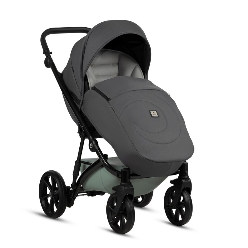 Tutis Carucior 2 in 1 Viva 5+ Sage 039 din piele ecologica sezut reversibil spatar reglabil roti cu blocare bara detasabila accesorii incluse