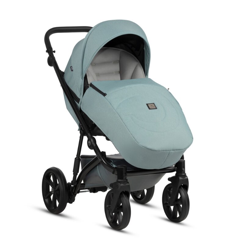 Tutis Carucior 2 in 1 Viva 5+ Turquoise 063 din piele ecologica sezut reversibil spatar reglabil roti cu blocare bara detasabila accesorii incluse