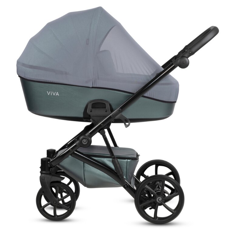 Tutis Carucior 2 in 1 Viva 5+ Turquoise 063 din piele ecologica sezut reversibil spatar reglabil roti cu blocare bara detasabila accesorii incluse