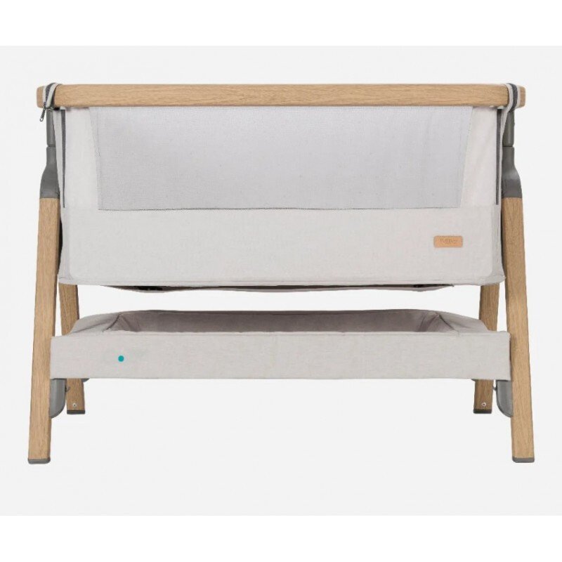 Tutti Bambini Patut 2 in 1 co-sleeper CoZee Oak Sterling Silver reglabil pe inaltime pozitie anti-reflux spatiu depozitare saltea si geanta de transport incluse