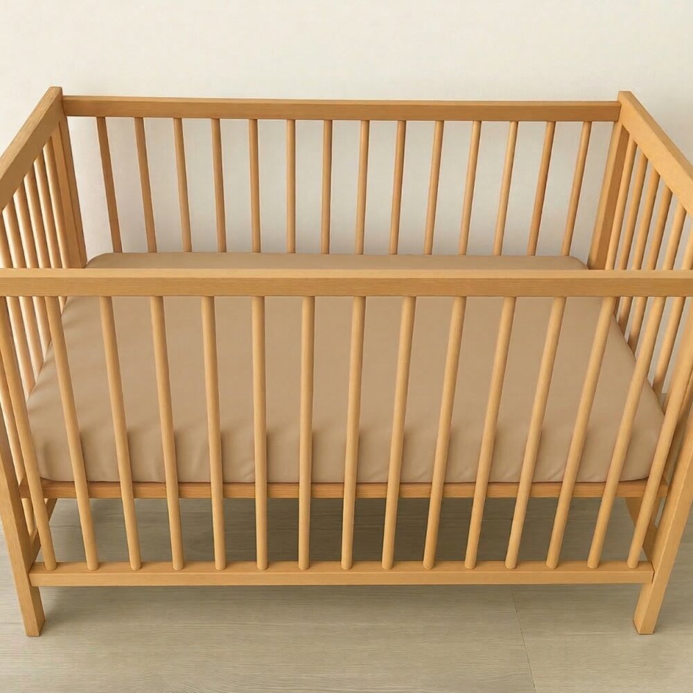 TWINDECO Cearceaf 2 in 1 impermeabil din bumbac organic 120x60 cm Bej