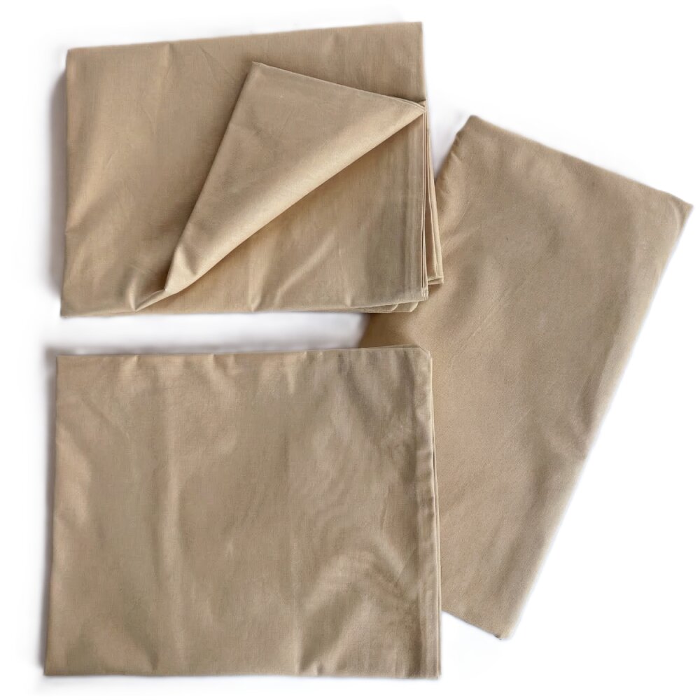 TWINDECO Lenjerie cu 3 piese din bumbac organic pentru patut 120x60 cm Bej