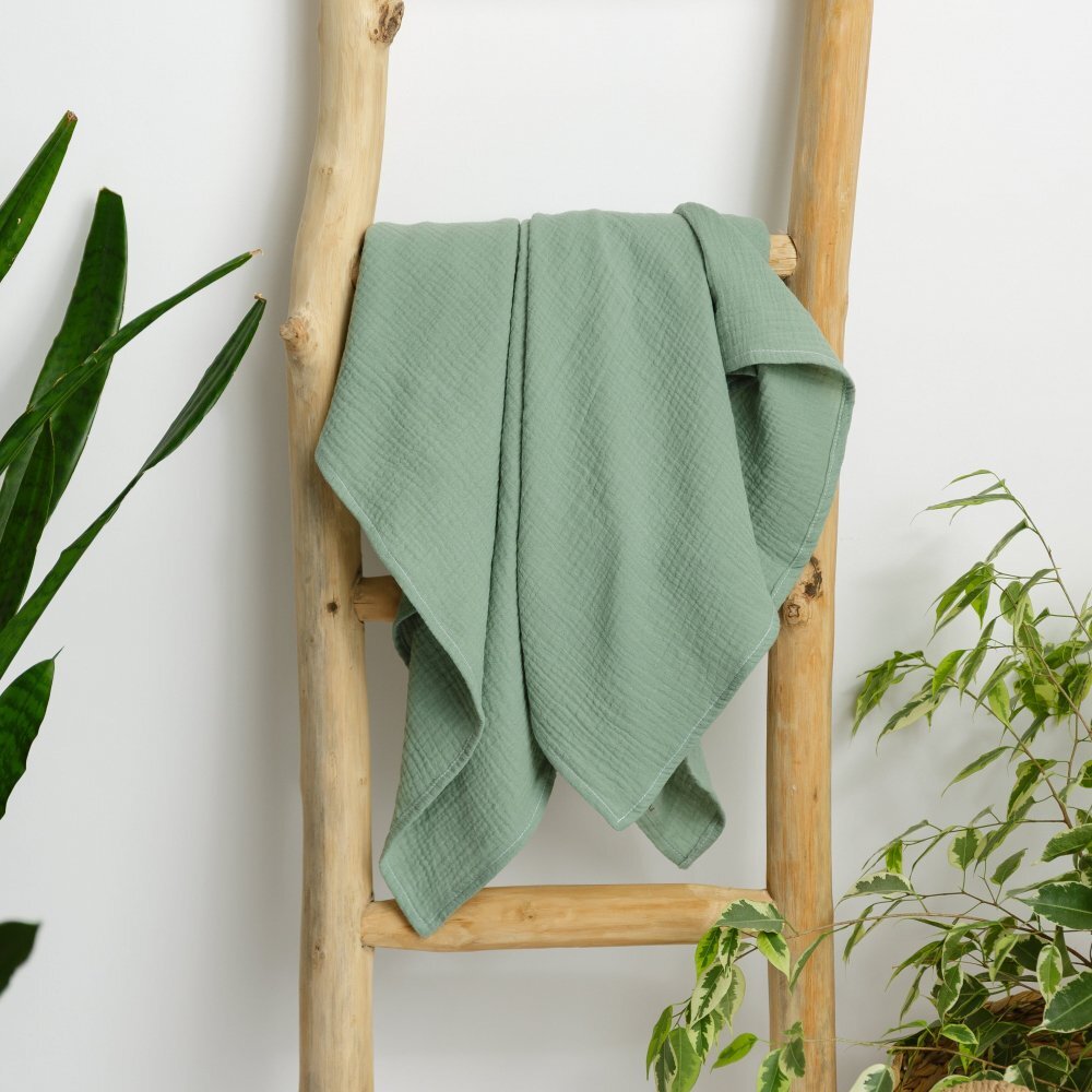 TWINDECO Paturica din muselina 120x100 cm Verde menta